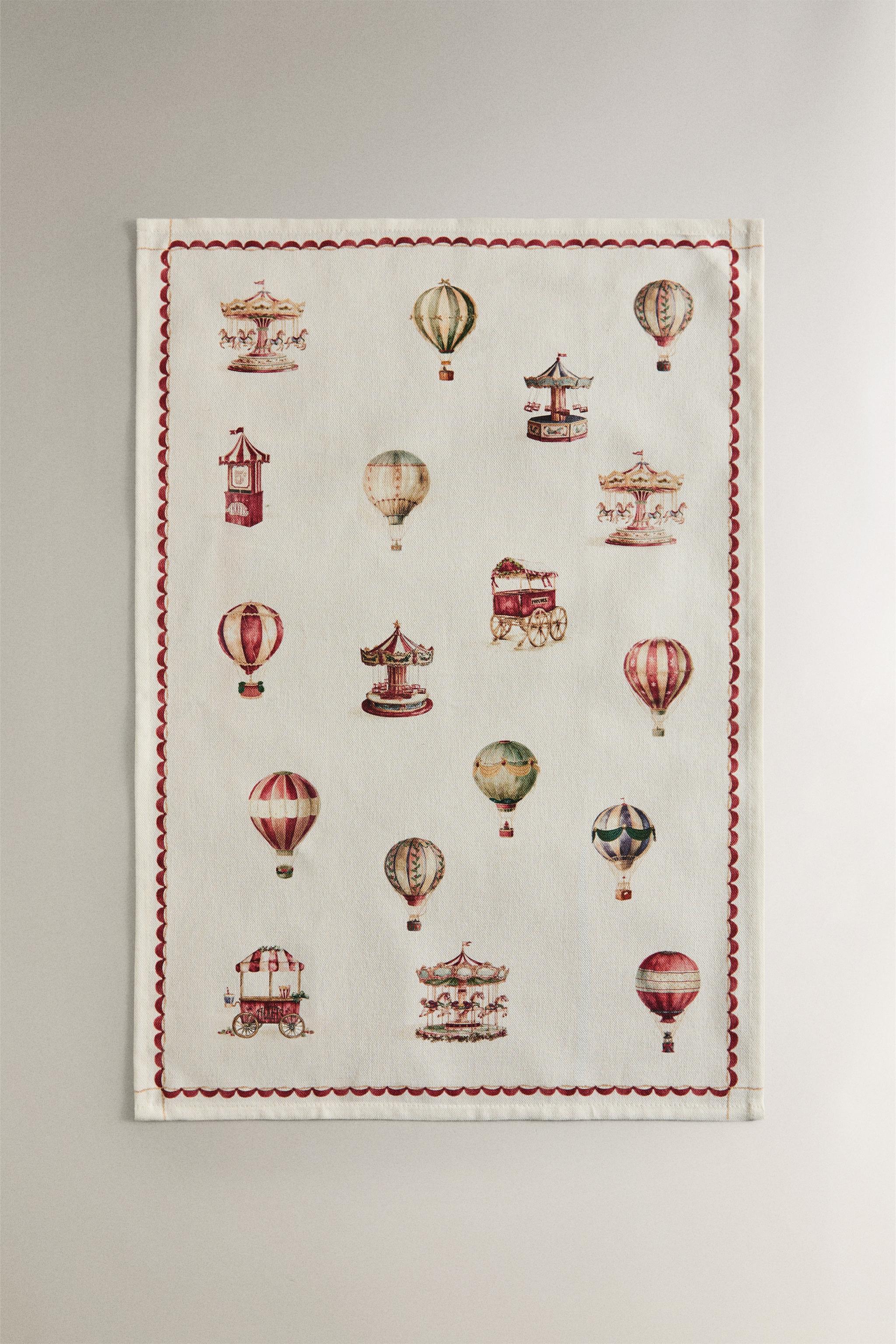 SET OF COTTON CHRISTMAS BALLOON KITCHEN TOWELS (SET OF 2)